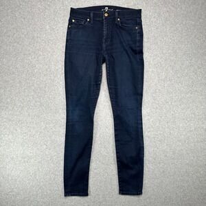 7 For All Mankind Gwenevere Dark‎ Indigo Wash Skinny Jeans Women Size 28